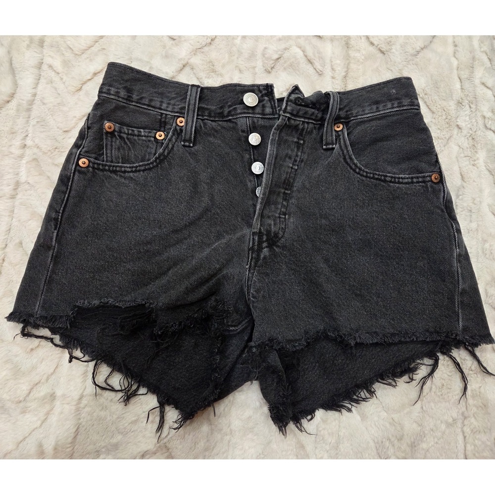 Levi Strauss & Co. 501 Women's Black High Waist Cutoff Denim Shorts W25